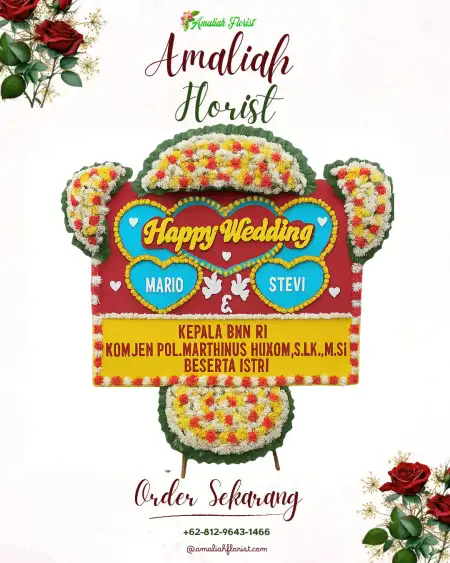 Papan Bunga Pernikahan Kolese